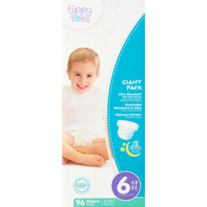 Tippy Toes Giant Pack 6 (35+ lb) Diapers 96 ea