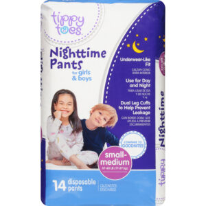 Tippy Toes Small/Medium Girls & Boys Nighttime Pants 14 ea