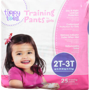 Tippy Toes 2T-3T (Up To 34 Lb) For Girls Training Pants 25 ea