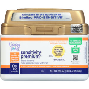 Tippy Toes 0 to 12 Months Sensitivity Premium Milk-Based Powder with Iron Infant Formula 22.5 oz