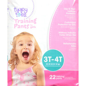 Tippy Toes Girls 3T-4T (32-40 Lb) For Girls Training Pants 22 ea