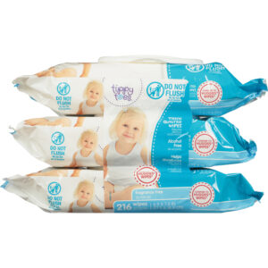 Tippy Toes Thick Quilted Fragrance Free Wipes 216 ea