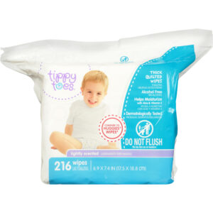 Tippy Toes Thick Quilted Lightly Scented Wipes 216 ea