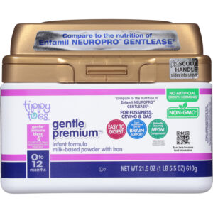 Tippy Toes 0 to 12 Months Gentle Premium Milk-Based Powder with Iron Infant Formula 21.5 oz