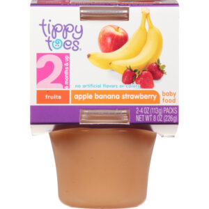 Tippy Toes 2 (6 Months & Up) Apple Banana Strawberry Baby Food 2 ea