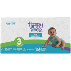 Tippy Toes Size 3 (16-28 lb) Ultra Absorbent Diapers Super Pack 104 ea