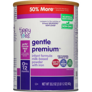 Tippy Toes 0 to 12 Months Milk-Based Powder with Iron Gentle Premium Infant Formula 33.2 oz