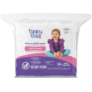 Tippy Toes Thick & Quilted Lightly Scented Wipes 216 Each