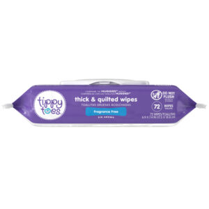 Tippy Toes Thick & Quilted Fragrance Free Wipes 72 ea