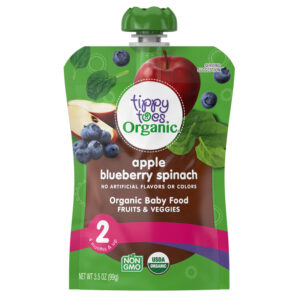 Tippy Toes Organic 2 (6 Months & Up) Apple Blueberry Spinach Baby Food 3.5 oz