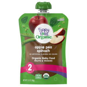 Tippy Toes Organic 2 (6 Months & Up) Apple Pea Spinach Baby Food 3.5 oz