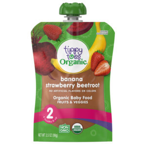 Tippy Toes Organic 2 (6 Months & Up) Banana Strawberry Beetroot Baby Food 3.5 oz