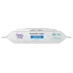 Tippy Toes Flushable Fragrance Free Wipes 50 ea