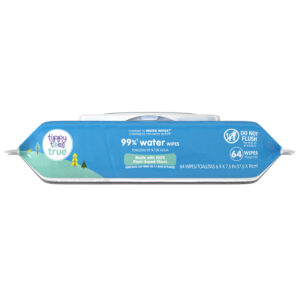 Tippy Toes True 99% Water Fragrance Free Wipes 64 Each