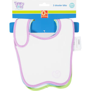 Tippy Toes 0+ Months Drooler Bibs 3 ea