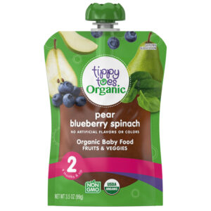 Tippy Toes Organic 2 (6 Months & Up) Pear Blueberry Spinach Baby Food 3.5 oz