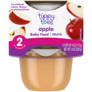 Tippy Toes 2 (6 Months & Up) Fruits Apple Baby Food 2 - 4 oz Cups
