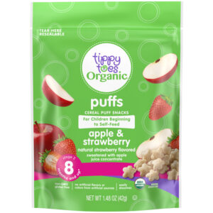 Tippy Toes Organic Stage 2 (8 months) Apple & Strawberry Puffs 1.48 oz