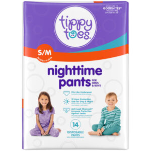 Tippy Toes S/M Nighttime Pants for Girls & Boys (38-65 lbs) 14 Each
