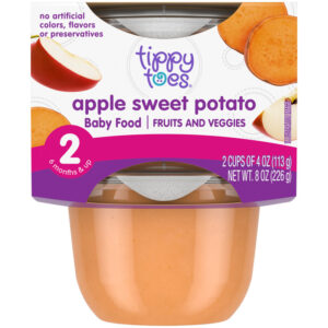 Tippy Toes 2 (6 Months & Up) Fruits and Veggies Apple Sweet Potato Baby Food 2 - 4 oz Cups