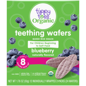 Tippy Toes Organic Stage 2 (8 Months) Blueberry Stage 2 Teething Wafers 2 - 12 Wafer Packs