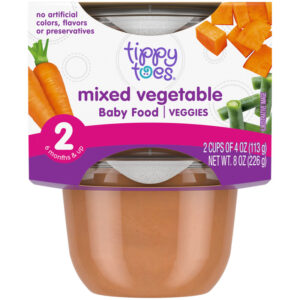 Tippy Toes 2 (6 Months & Up) Mixed Vegetable Stage 2 Baby Food 2 - 4 oz Cups