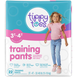 Tippy Toes 3T-4T (32-40 lb) Training Pants for Girls 22 Each