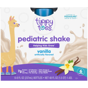 Tippy Toes Vanilla Pediatric Shake 6 - 8 fl oz Bottles
